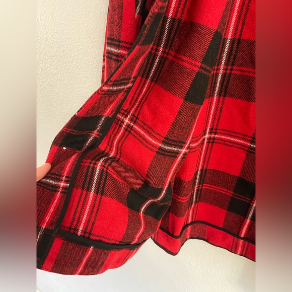 Charter Club Plaid Shirt Red and Black Jacket Shacket Size Medium - Picture 8 of 14